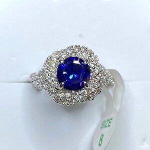 Sapphire CZ Retro Jeweled Knot Ring Size 8